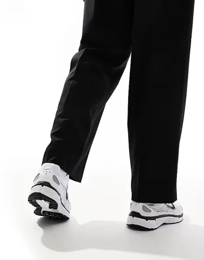Nike P-6000 unisex trainers in white and metallic silver