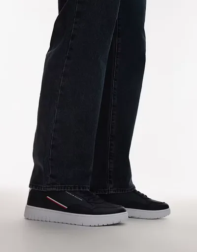 Tommy Hilfiger Basket core sneakers with stripe logo in navy