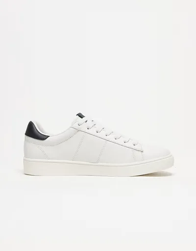 Fred Perry unisex spencer leather trainers in white