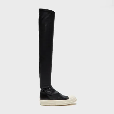 Rick Owens Stivali In Pelle High Stocking Sneaks Boots