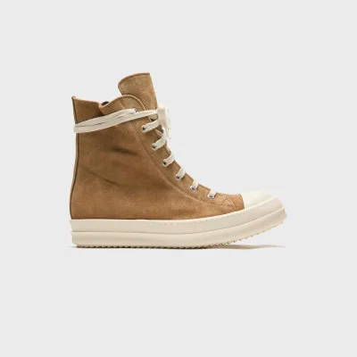 Rick Owens Temple Sumi Suede High Top Sneakers