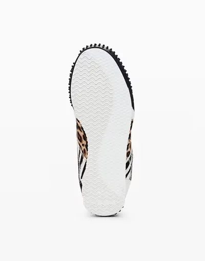 Desigual Patchwork animal print sneakers in black