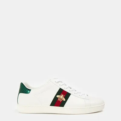 Gucci Women's Ace Bee Leather Low-Top Trainers