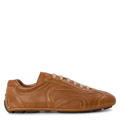 Prada Men's Montacarlo Leather Low-Top Trainers