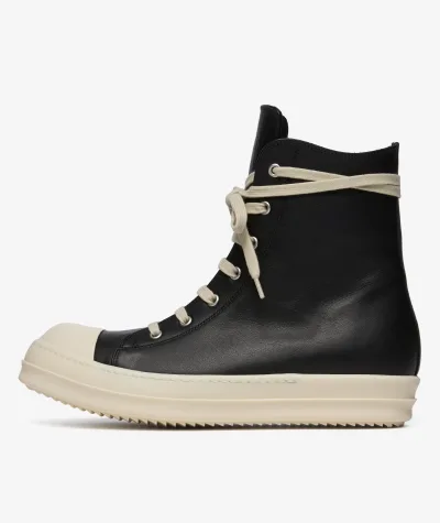 Rick Owens Leather Sneakers - Black
